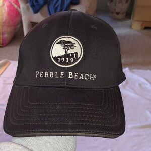 Pebble Beach Black Logo Cap golf unisex size small medium breathable fabric